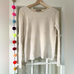 100% Cashmere Cream Tahari Sweater- Size Medium